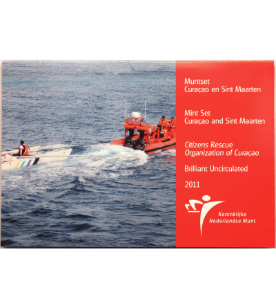Netherlands Antilles for Curacao i Sint Maarten. Official Mint Set 2011, citizen rescue organization of Curacao