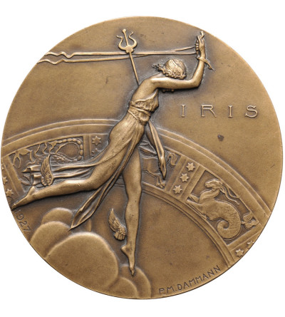 France, Paris. Radio Art Deco Bronze Medal, 1927, Iris messenger of the gods, P. Dammann