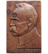 Polska. Prostokątna duża plakieta, Marszałek J. Piłsudski, J. Aumiller (90 x 60 mm)