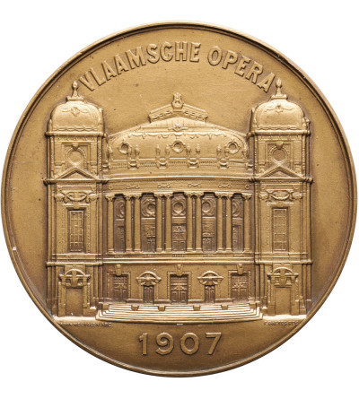 Belgia, Antwerpia. Medal 1907 upamiętniający wielkie otwarcie Opery (Vlaamsche Opera), F. Baetes