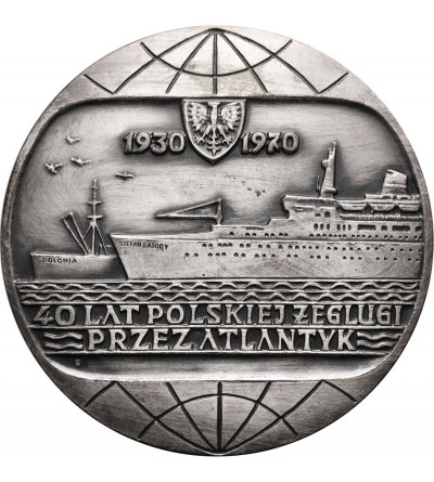 Polska, PRL (1952–1989). Medal 1970. 40 Lat Polskiej Żeglugi przez Atlantyk