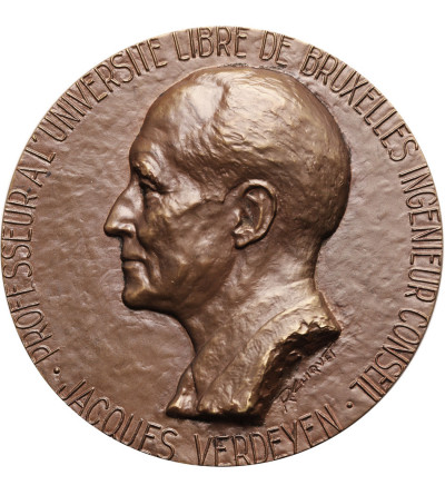Belgia, Bruksela. Medal 1968 dedykowany profesorowi Uniwersytetu w Brukseli, Jacques Verdeyen, R. Cliquet