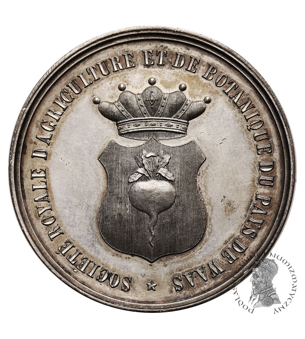 Belgia - Flandria, Sint-Niklaas. Medal XIX w., Królewskie Towarzystwo Rolnicze i Botaniczne Kraju Waas