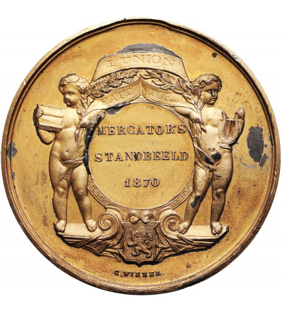 Belgia, Rupelmonde. Medal 1870 upamiętniający budowę pomnika Mercatora, C. Wiener