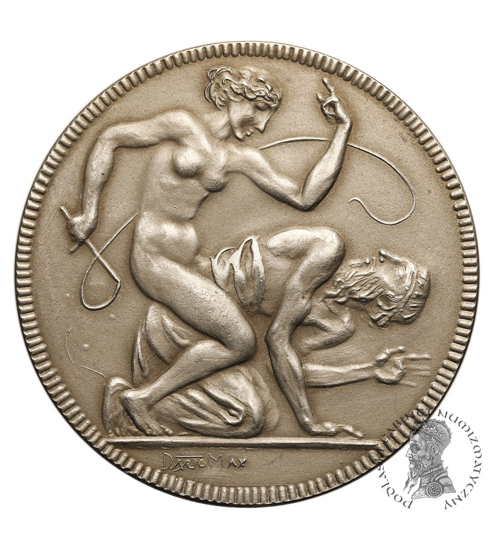 Niemcy. Medal satyryczny (M. Dasio / C. Poellath), Eine junge Frau ein alter Mann eine harte Nuss ein hohler Zahn