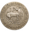Germany. Satirical medal (M. Dasio / C. Poellath), Eine junge Frau ein alter Mann eine harte Nuss ein hohler Zahn