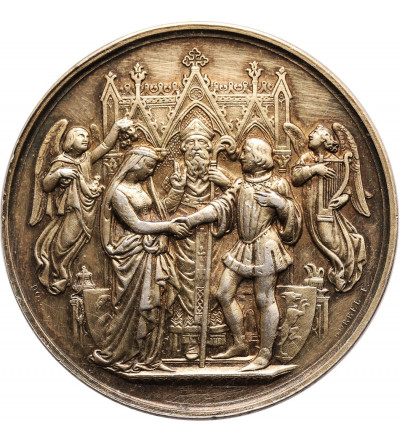 France. Silver wedding medal 1886, "E. Dohen E. Canipet unis le 24 Novembre 1886"