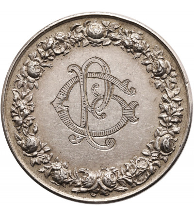 France. Silver wedding medal 1896, FIDELITE BONHEUR, "Eugene Pollet Julienne Gosselin 24 Juin 1896"