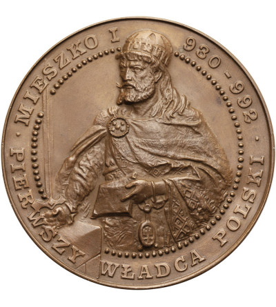 Polska, PRL (1952-1989). Medal 1986, Mieszko I, Pierwszy Władca Polski, bitwa pod Cedynią, T.W.O.
