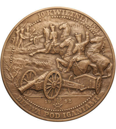 Polska. Medal 1992, Generał Brygady Józef Bem, bitwa pod Iganiami 1831, seria T.W.O.