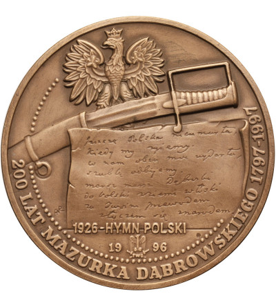 Poland. Medal 1996, Jozef Wybicki, 200 Years of the Dabrowski Mazurka, T.W.O. series