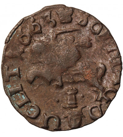 Poland / Lithuania, Jan Kazimierz 1648-1668. Lithuanian Schilling 1663 / GFH, Oliwa mint
