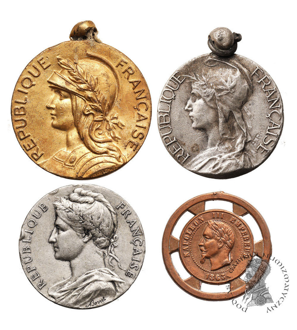 France, Republic. Set of medals 4 pieces