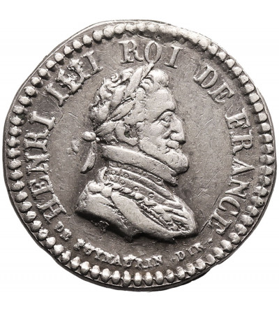 Francja, Ludwik XVIII 1814-1824. Srebrny medal / żeton, bez daty ( 1818), Restauracja Bourbonów, Louis XVIII / Henri IV.