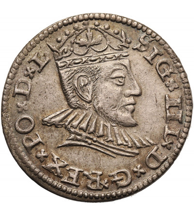 Polska, Zygmunt III Waza 1587-1632. Trojak 1591, Ryga - legenda L