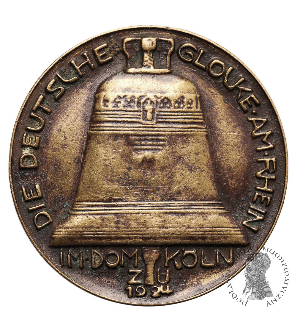 Germany, Cologne. Medal / pin 1924, German bell over the Rhine in the cathedral, DEUTSCHE GLOCKE AM RHEIN