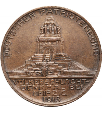 Niemcy, Saksonia. Medal 1913 upamiętniający 100. rocznicę bitwy pod Lipskiem i Pomnik Bitwy Narodów