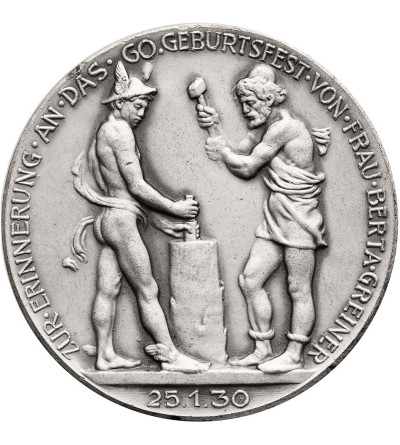 Niemcy. Medal 1930 na pamiątkę przyjęcia urodzinowego Pani Berty Greiner, C. POELLATH