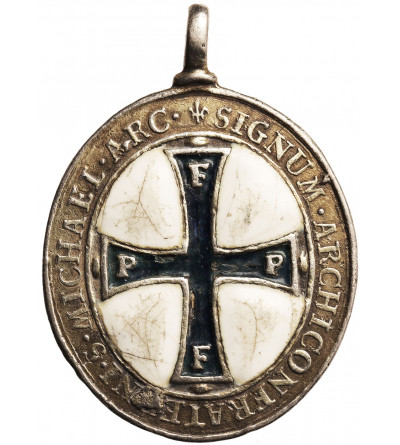 Germany, Josefsburg in Berg, Munich. MICHAELS-PFENNIG, Silver pendant, Archconfraternity of Saint Michael, XVIII cen