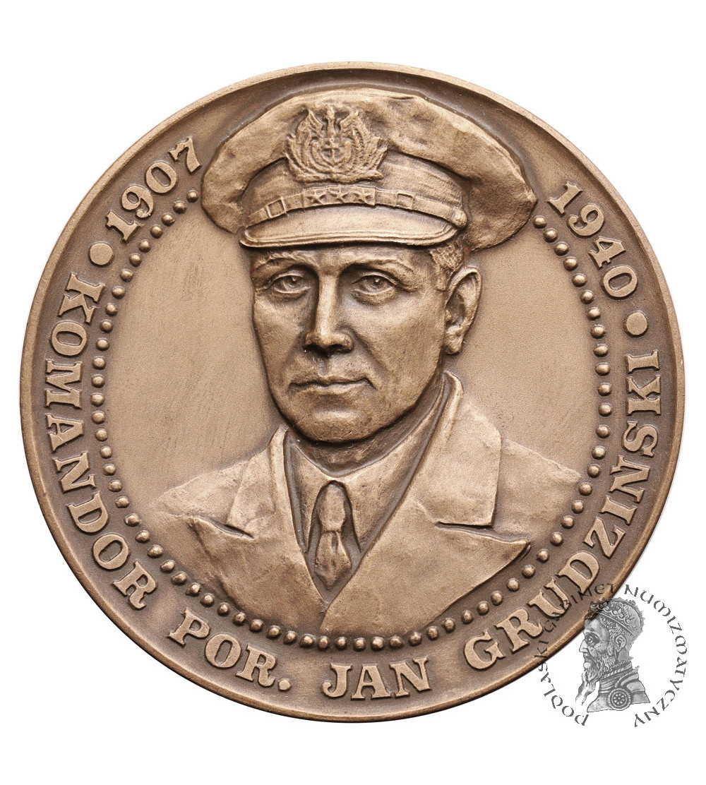Polska. Medal 1990, Komandor Por. Jan Grudziński, ORP ,,ORZEŁ", T.W.O.