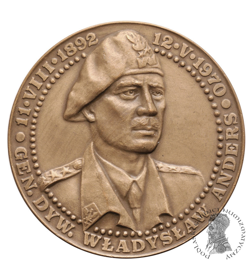 Poland, PRL (1952-1989). Medal 1989, General Władysław Anders, Monte Cassino May 11-18, 1944, T.W.O.