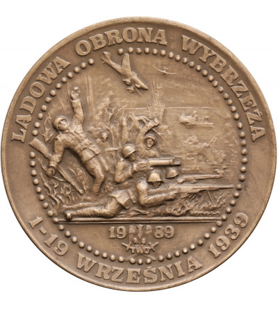 Polska, PRL (1952-1989). Medal 1989, Pułkownik Stanisław Dąbek, Lądowa Obrona Wybrzeża 1-19.IX.1939, T.W.O.
