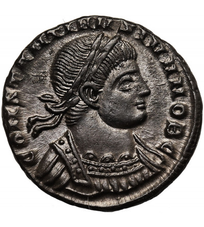 Roman Empire. Constantinus II, as Caesar, 316-337 AD. AE Follis, Siscia - GLORIA EXERCITVS