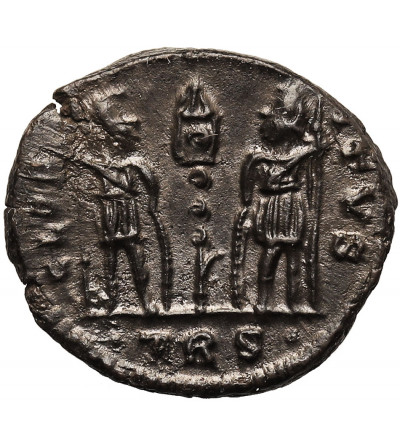 Rzym, Cesarstwo. Konstantyn II, jako Cezar, 316-337 AD. AE Folis, ok. 332-333 AD, mennica Treveri (Trier) - GLORIA EXERCITVS