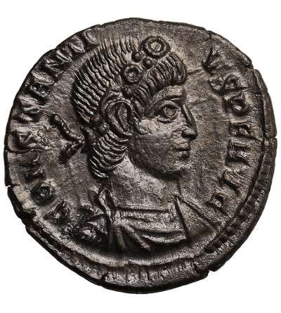 Rzym, Cesarstwo. Konstantyn II, jako Cezar, 316-337 AD. AE Folis, 346-348 AD, mennica Treveri (Trier) - GLORIA EXERCITVS
