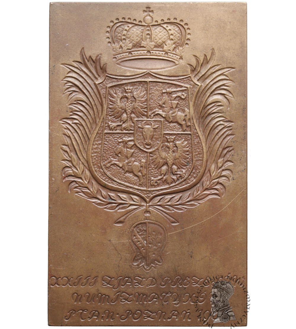 Poland, PRL (1952-1989). Plaquette 1988, S. Leszczynski, XXIII Meeting of the Presidents of Numismatics PTAiN Poznan