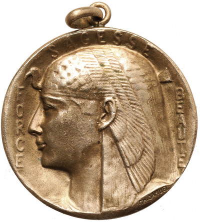 Belgium, Brussels. Masonic medallion / pendant FORCE, SAGESSE, BEAUTE, Lodge of the Friends of Philanthropy