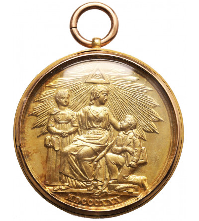 Wielka Brytania. Masoński medal 1830 Honorowego Świadectwa Masońskiej Dobroczynności