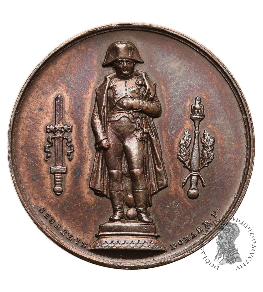 France. Bronze medal 1833 "Restoration of Napoleon" for the Vendome column, Domard