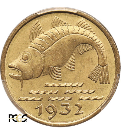 Gdansk, (Danzig / Free City of Gdansk). 10 Pfennig 1932, codfish - PCGS MS 63