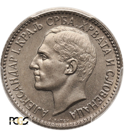 Jugosławia, Aleksander I. Dinar 1925 (b), Bruksela - PCGS MS 66