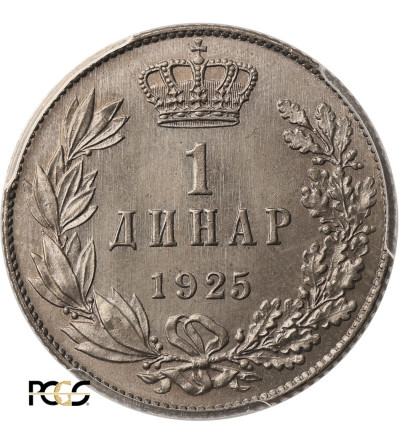 Yugoslavia, Alexander I. Dinar 1925 (b), Brussels mint - PCGS MS 66