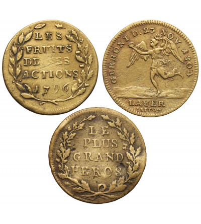 France, Napoleon I (1804-1815). Set of jetons / tokens - 3 pcs