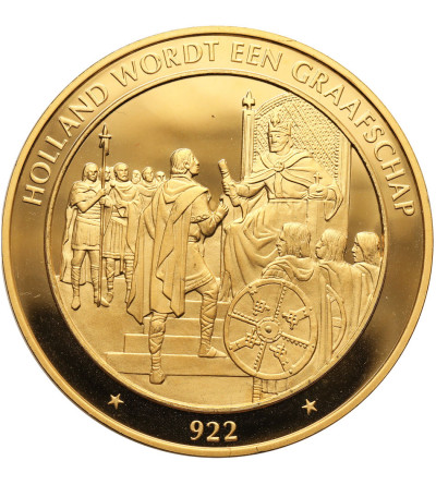 The Netherlands. Silver medal from the History of the Netherlands series 922, Netherlands becomes a county, Proof
