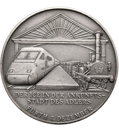 Germany, Bavaria. Silver medal 1985, U-Bahn in Fürth  / high-speed railroad in Fürth
