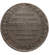 France, Constitution, 1791-1792. Monneron de 2 Sols 1792 AN 4 de la Liberta, LIBERTE SOUS LA LOI, Soho (Birmingham) mint