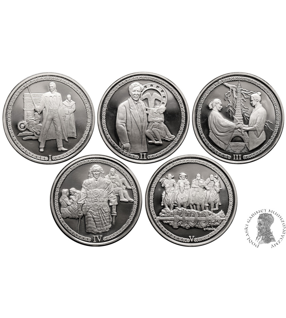 USA. Kolekcja srebrnych medali z serialu telewizyjnego Highlander (Nieśmiertelny) - 10 uncji czystego srebra