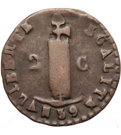 Haiti, Republic 1825-1849. 2 Centimes 1842 / AN 39