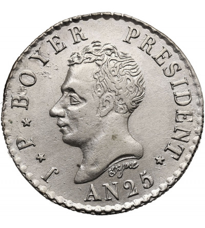Haiti, Republika 1825-1849. 50 Centimes 1828 / AN 25, prezydent J. P. Boyer