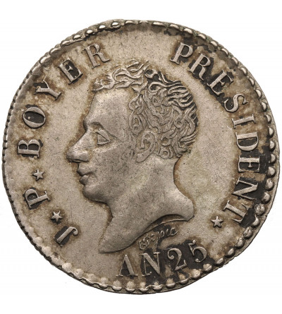Haiti, Republika 1825-1849. 50 Centimes 1828 / AN 25, Prezydent J. P. Boyer