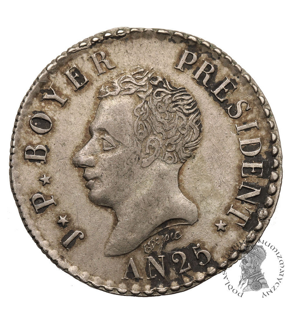 Haiti, Republic 1825-1849. 50 centimes 1828 / AN 25, Pesident J. P. Boyer