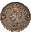 Haiti, Republic. 5 Centimes 1863, Presidentt Geffrard - (coin rotation)