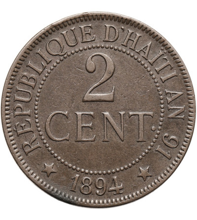 Haiti, Republika. 2 Centimes 1894 A, Paryż