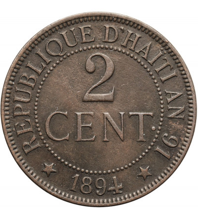 Haiti, Republika. 2 Centimes 1894 A, Paryż