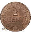Haiti, Republic. 2 Centimes 1886 A, Paris mint - PCGS MS 64 RB