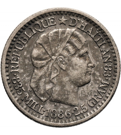 Haiti, Republic. 10 Centimes 1886 A, Paris mint